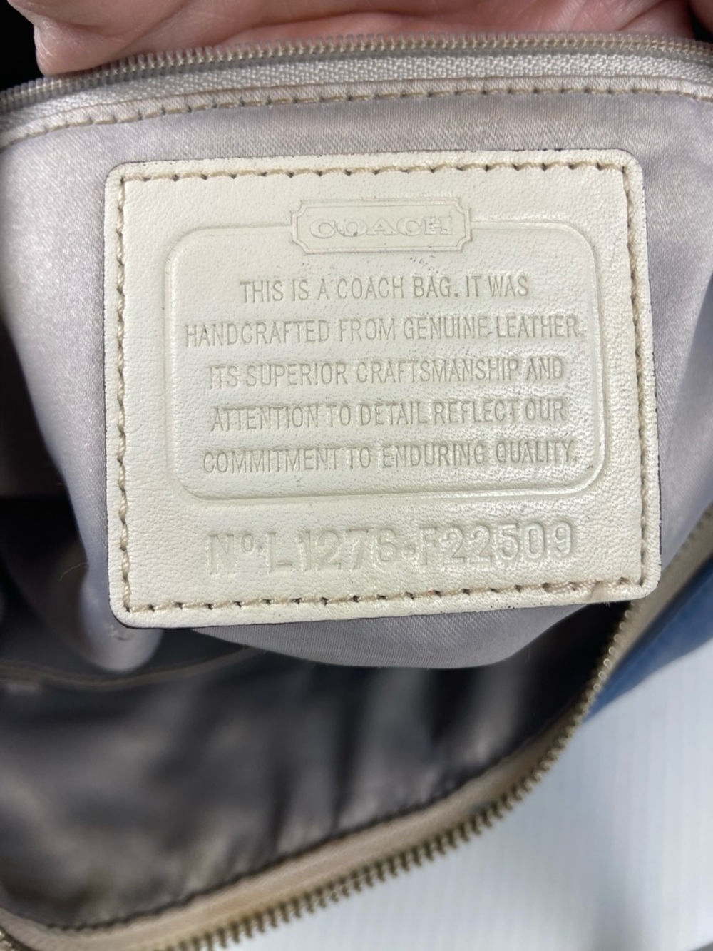 Coach Kristin Leather Flap Hobo Blue Ivory Colorblock Shoulder Bag F22509 Y2K - Picture 2 of 13